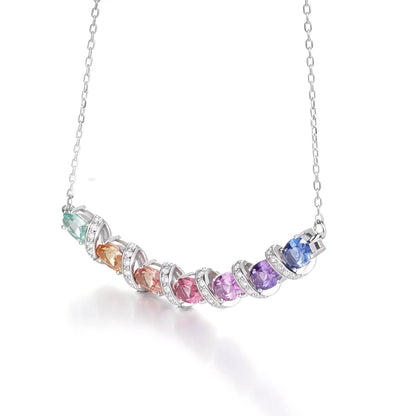Oval Red Ruby Vine Necklace in 925 Sterling Silver