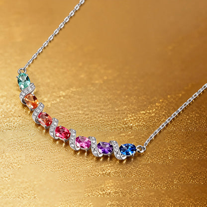Oval Red Ruby Vine Necklace in 925 Sterling Silver