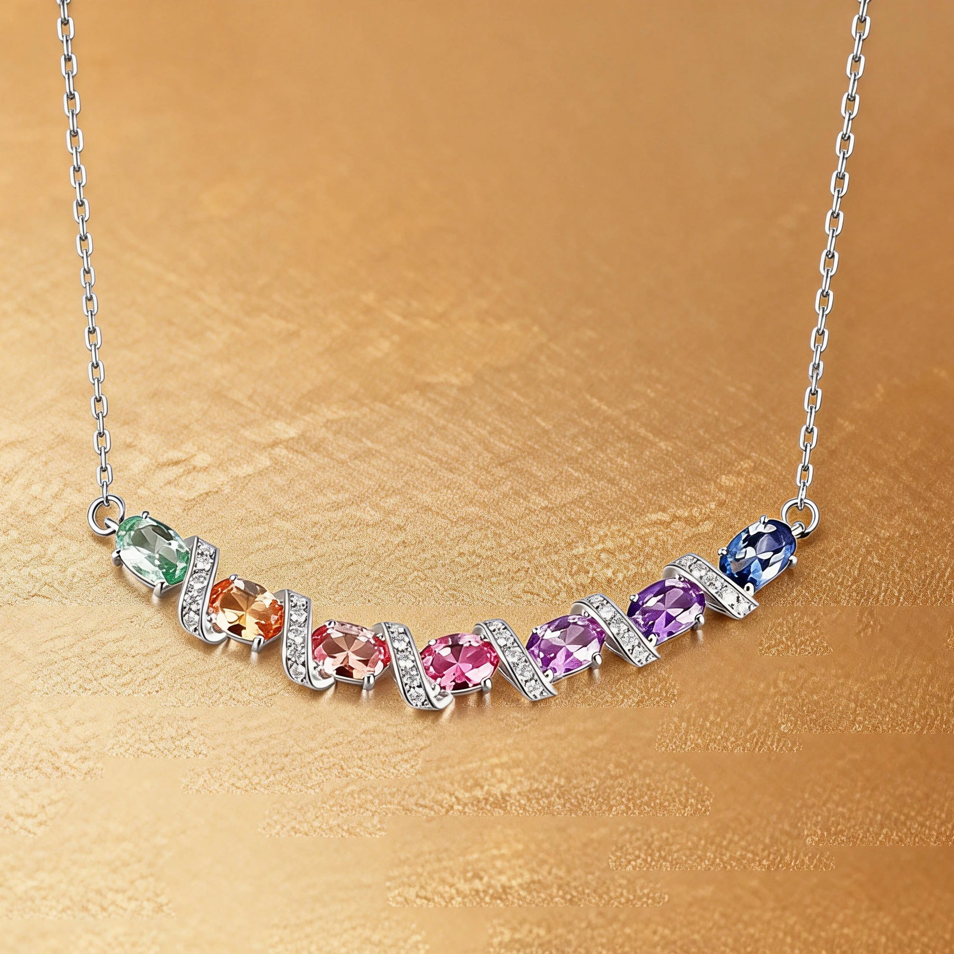 Oval Red Ruby Vine Necklace in 925 Sterling Silver