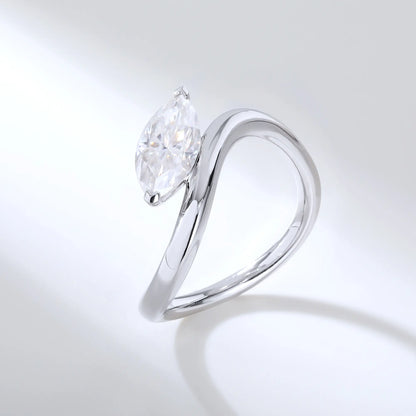 Marquise Moissanite Ring, 925 Sterling Silver Moissanite Marquise Ring Solitaire