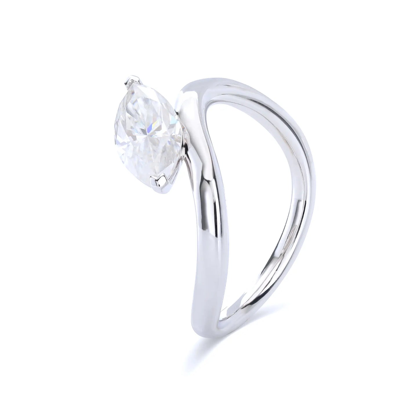 Marquise Moissanite Ring, 925 Sterling Silver Moissanite Marquise Ring Solitaire