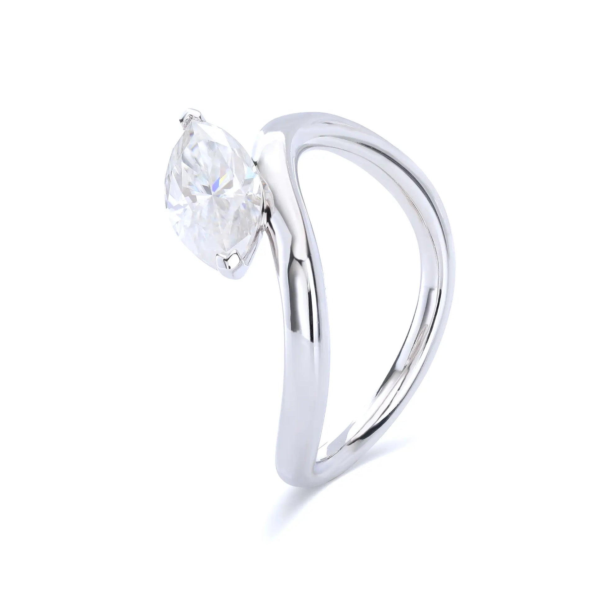 Marquise Moissanite Ring, 925 Sterling Silver Moissanite Marquise Ring Solitaire