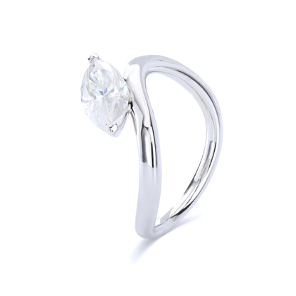 Marquise Moissanite Ring, 925 Sterling Silver Moissanite Marquise Ring Solitaire