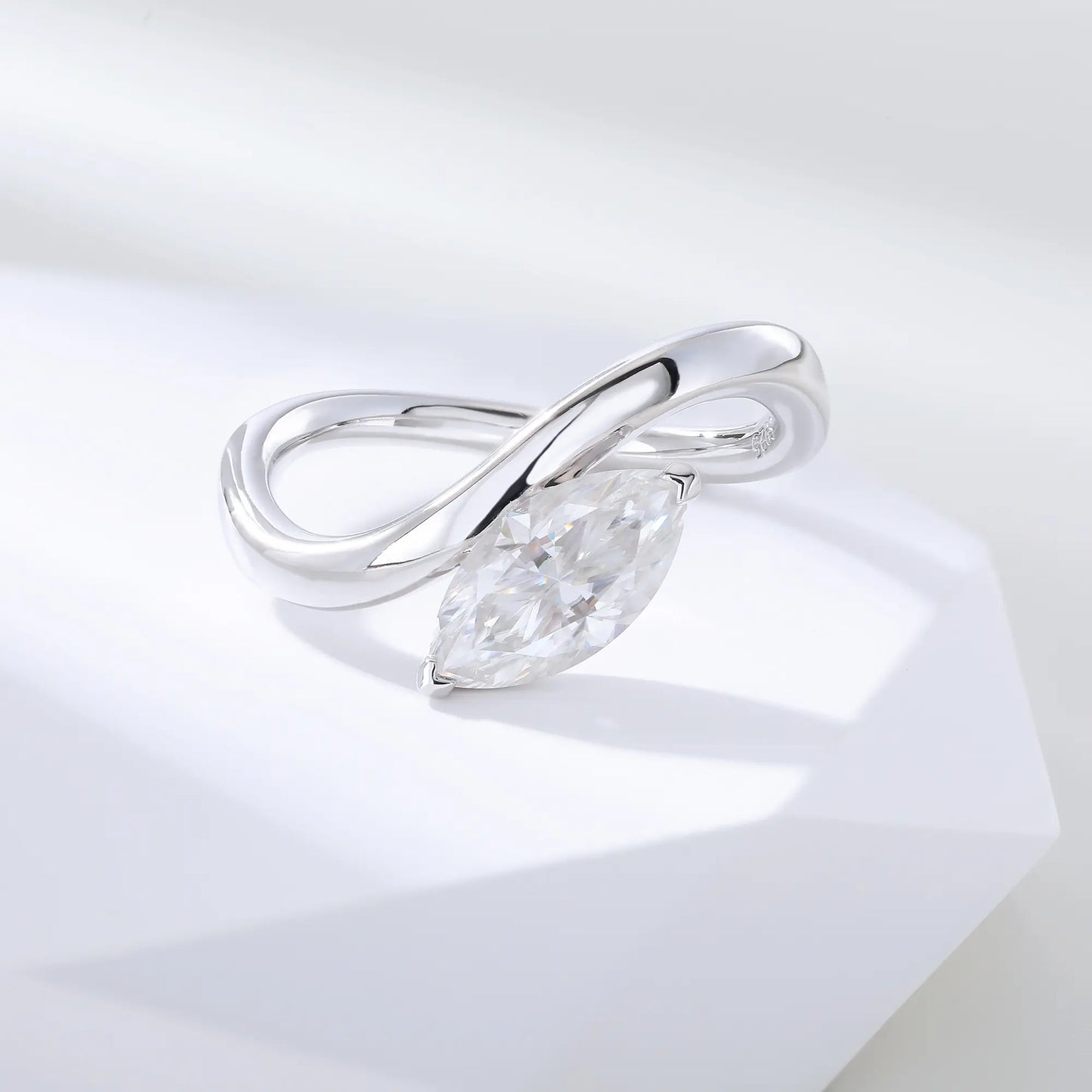 Marquise Moissanite Ring, 925 Sterling Silver Moissanite Marquise Ring Solitaire