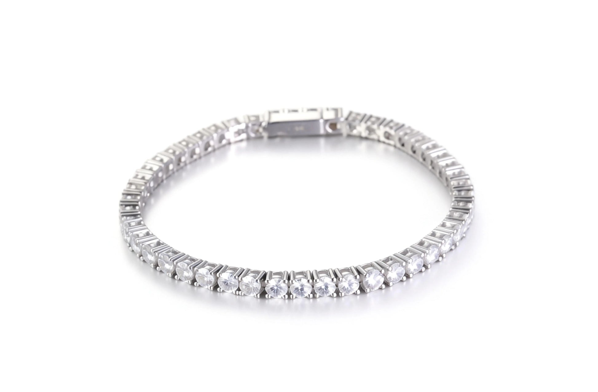Tennis Bracelet Moissanite, 2mm 925 Sterling Silver Round Cut Moissanite Bracelet