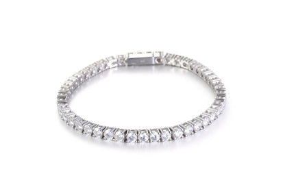 Tennis Bracelet Moissanite, 2mm 925 Sterling Silver Round Cut Moissanite Bracelet