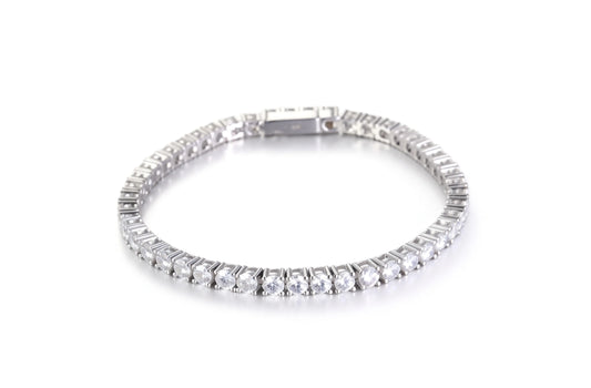 Tennis Bracelet Moissanite, 2mm 925 Sterling Silver Round Cut Moissanite Bracelet