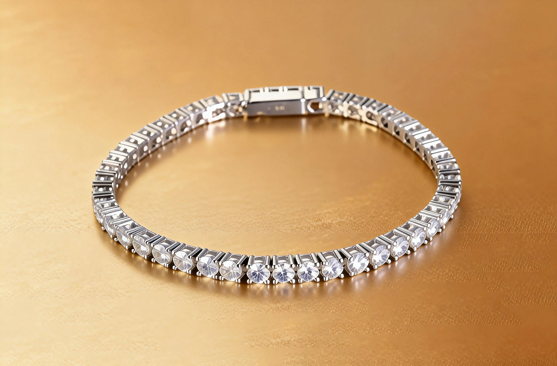 Tennis Bracelet Moissanite, 2mm 925 Sterling Silver Round Cut Moissanite Bracelet