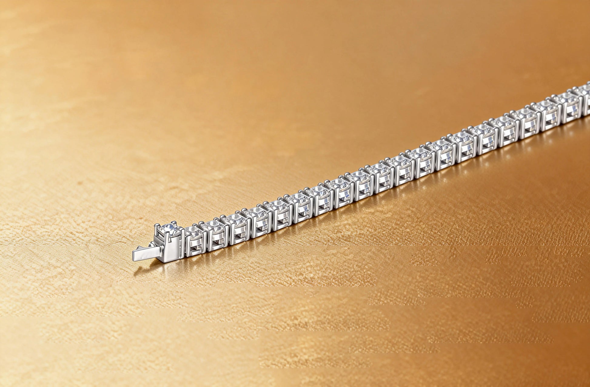 Tennis Bracelet Moissanite, 2mm 925 Sterling Silver Round Cut Moissanite Bracelet