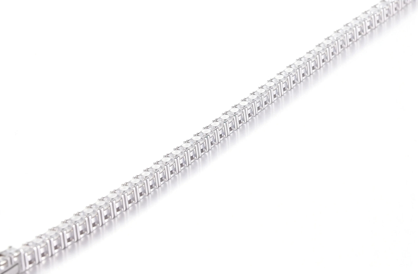 Tennis Bracelet Moissanite, 2mm 925 Sterling Silver Round Cut Moissanite Bracelet