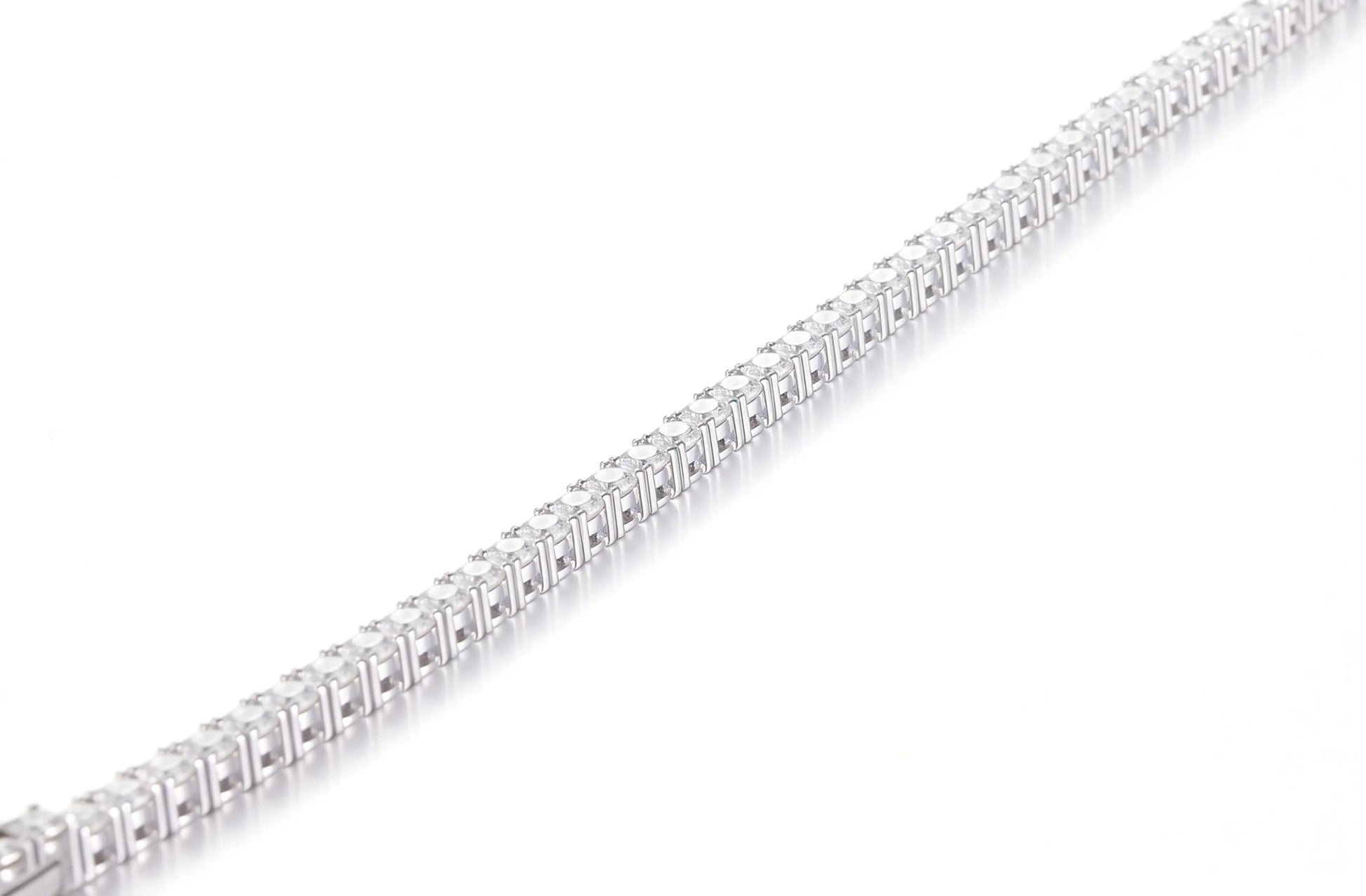 Tennis Bracelet Moissanite, 2mm 925 Sterling Silver Round Cut Moissanite Bracelet