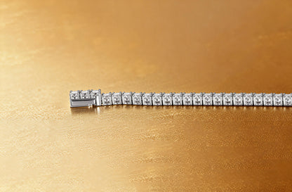 Tennis Bracelet Moissanite, 2mm 925 Sterling Silver Round Cut Moissanite Bracelet