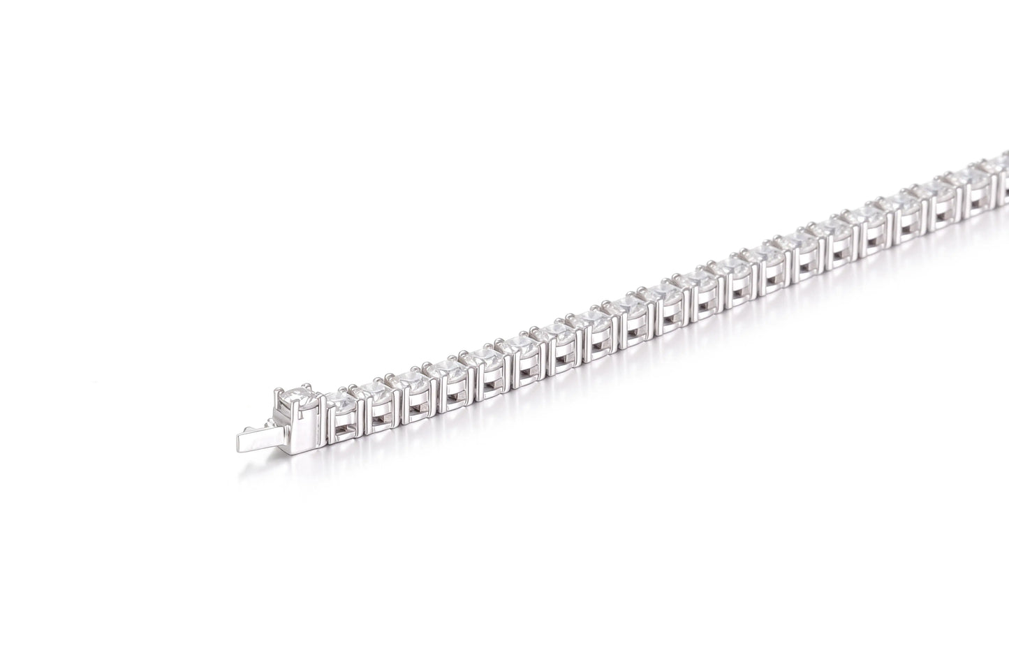 Tennis Bracelet Moissanite, 2mm 925 Sterling Silver Round Cut Moissanite Bracelet