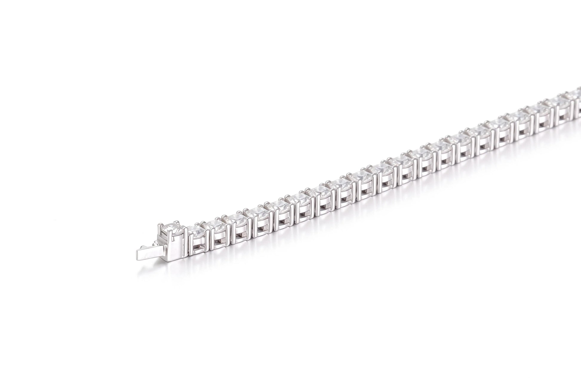 Tennis Bracelet Moissanite, 2mm 925 Sterling Silver Round Cut Moissanite Bracelet